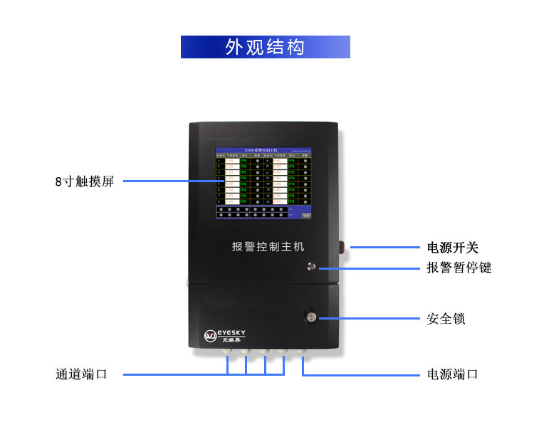 无眼界 ES90C-8/R 气体报警器控制主机